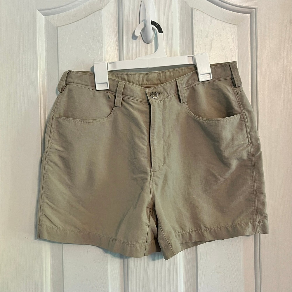 The North Face Horizon Womens Khaki Nylon Hiking Shorts A595 Tan Size 8